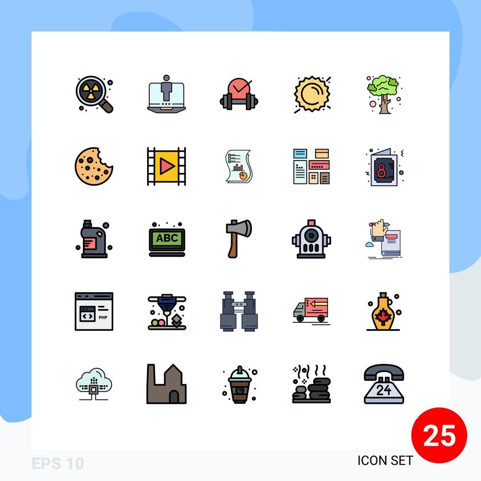 25 Creative Icons Modern Signs and Symbols of spring weather dumbbell sunny summer Editable Vector Design Elements