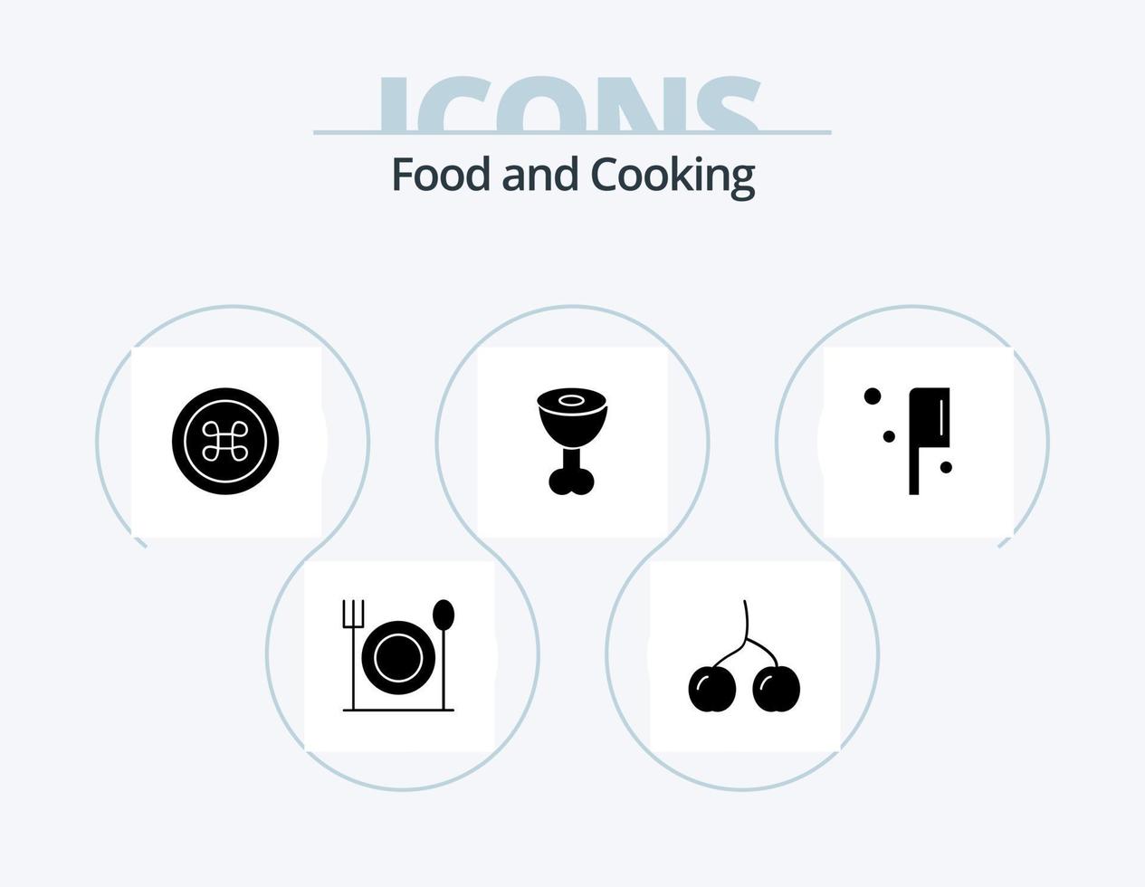 Food Glyph Icon Pack 5 Icon Design. . . grenadine. knife. food vector