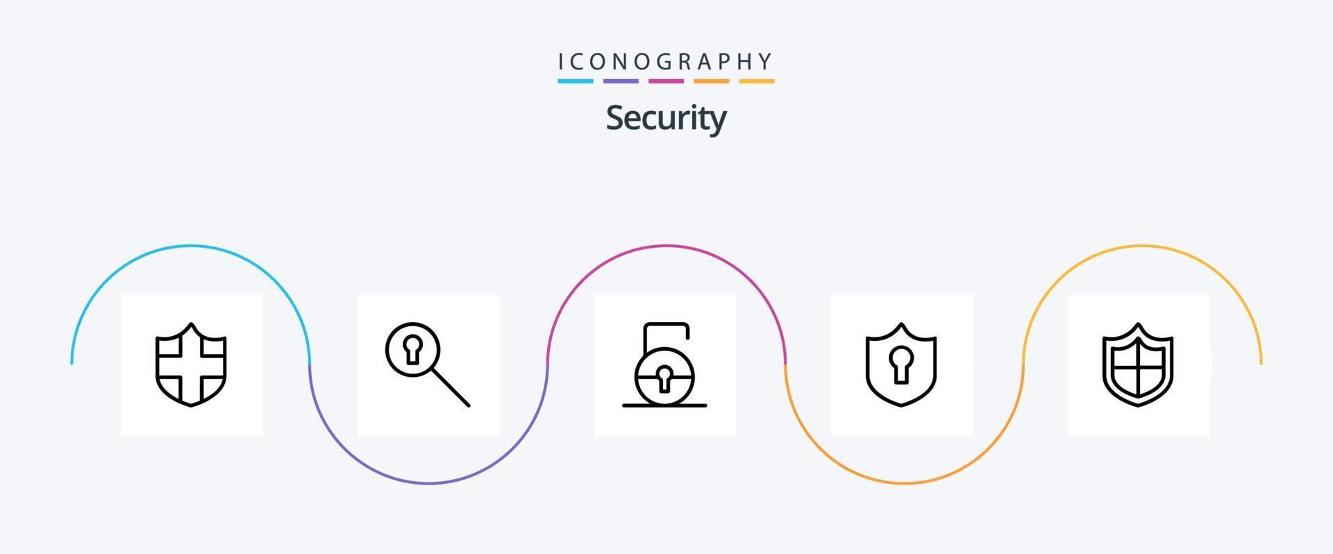 Security Line 5 Icon Pack Including . security. protect. firewall. shield vector