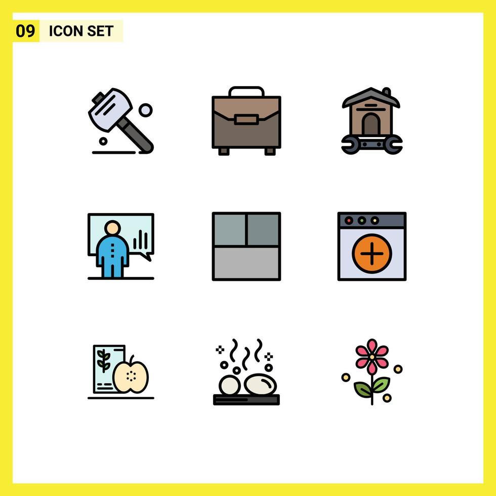 9 Creative Icons Modern Signs and Symbols of grid man household chart analytics Editable Vector Design Elements