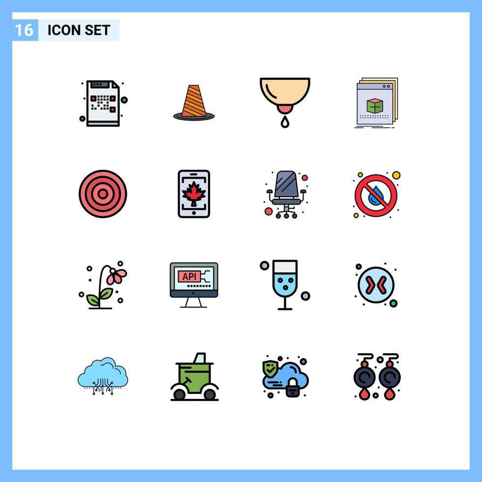 Pictogram Set of 16 Simple Flat Color Filled Lines of application software stop mother feeding Editable Creative Vector Design Elements