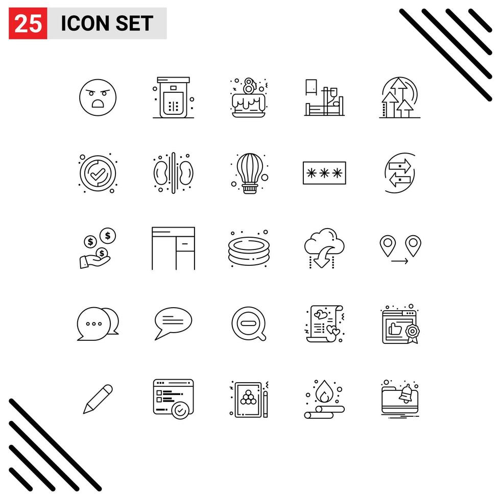 Modern Set of 25 Lines and symbols such as management medicine toilet drip celebrate Editable Vector Design Elements