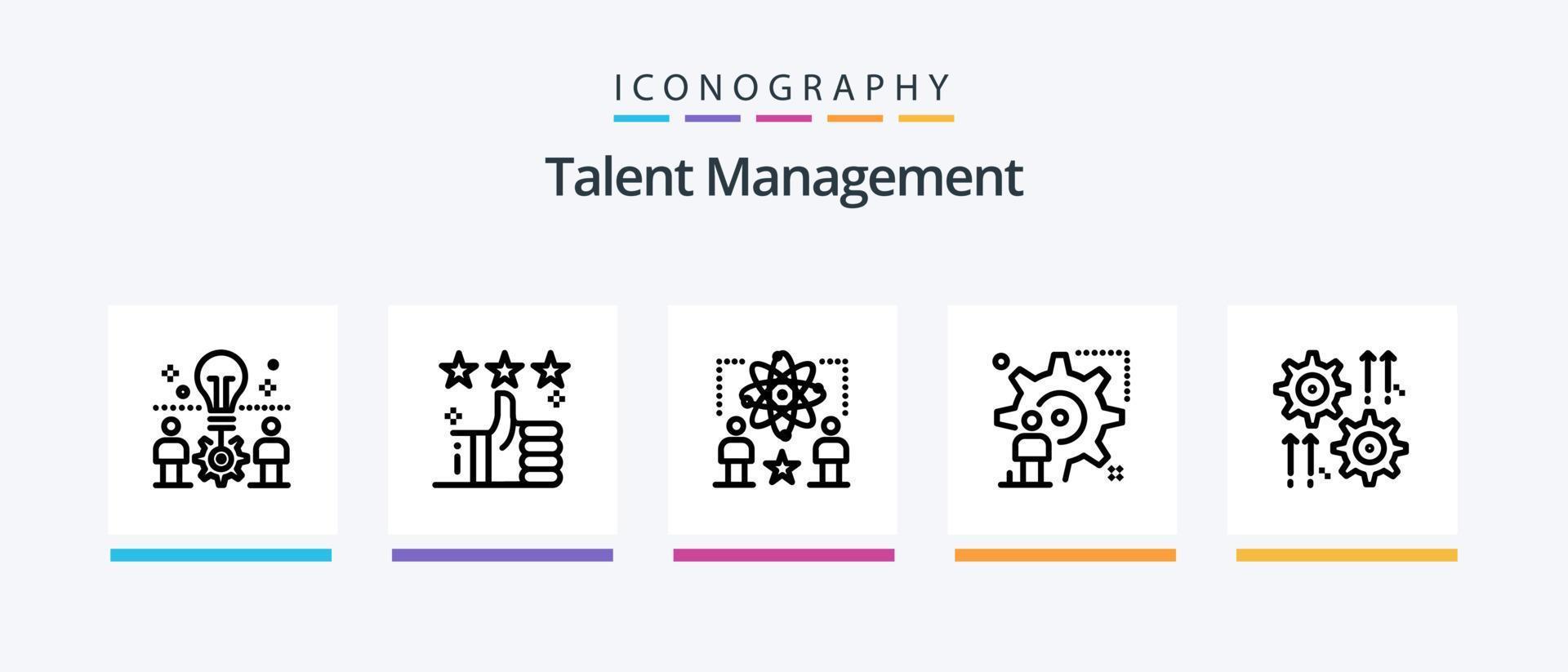 Talent Management Line 5 Icon Pack Including file. mind. user. star. tumbs. Creative Icons Design vector