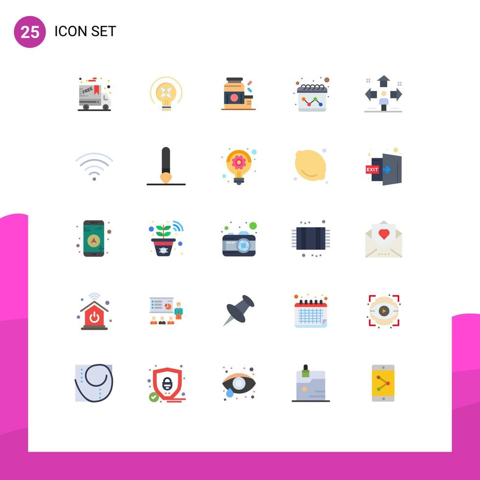 Universal Icon Symbols Group of 25 Modern Flat Colors of user direction gainer marketing advertising Editable Vector Design Elements