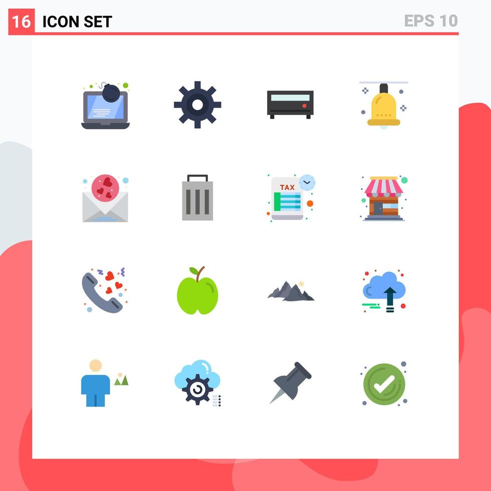16 iconos creativos signos y símbolos modernos del usuario del festival del corazón campana de navidad paquete editable de elementos de diseño de vectores creativos