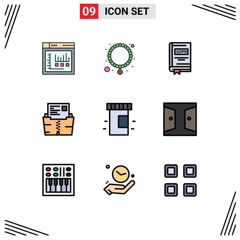 9 Creative Icons Modern Signs and Symbols of medical file document document zip Editable Vector Design Elements