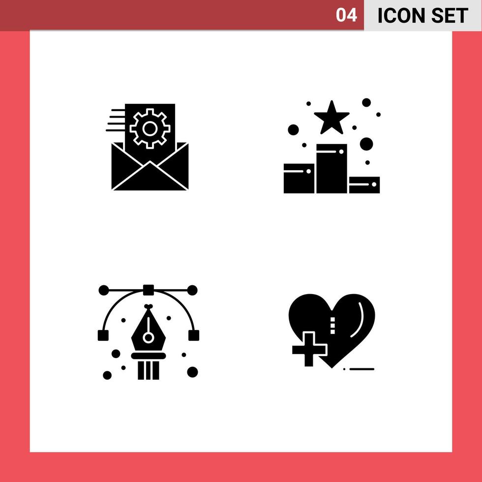 Pictogram Set of Simple Solid Glyphs of data anchor integration position star design Editable Vector Design Elements