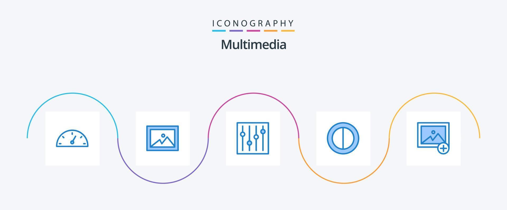 paquete de iconos multimedia blue 5 que incluye . Afinación. nuevo vector