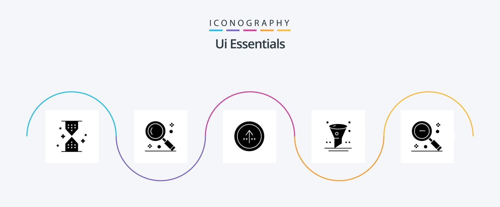 Ui Essentials Glyph 5 Icon Pack Including interface. browser. search. ui. direction vector