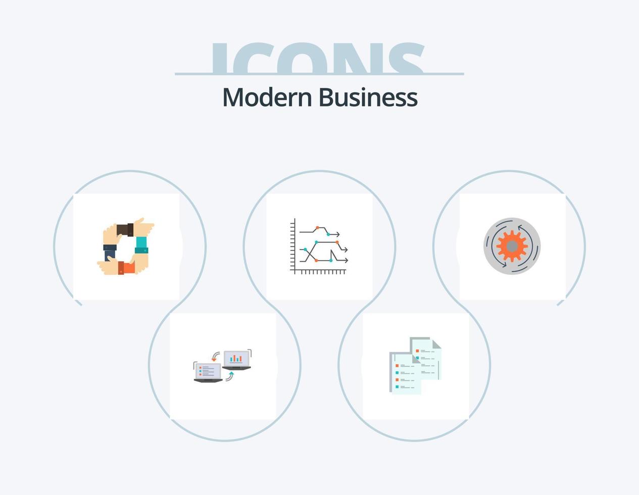 Modern Business Flat Icon Pack 5 Icon Design. team. hands. data. collaboration. teamwork vector