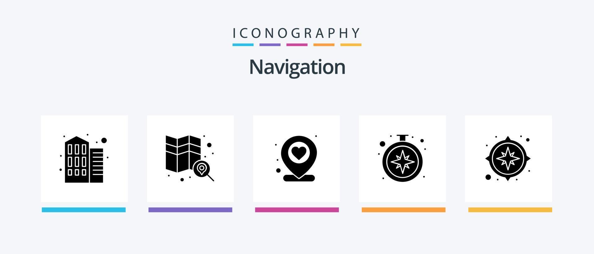 Navigation Glyph 5 Icon Pack Including . gps. marker. compass. gps. Creative Icons Design vector