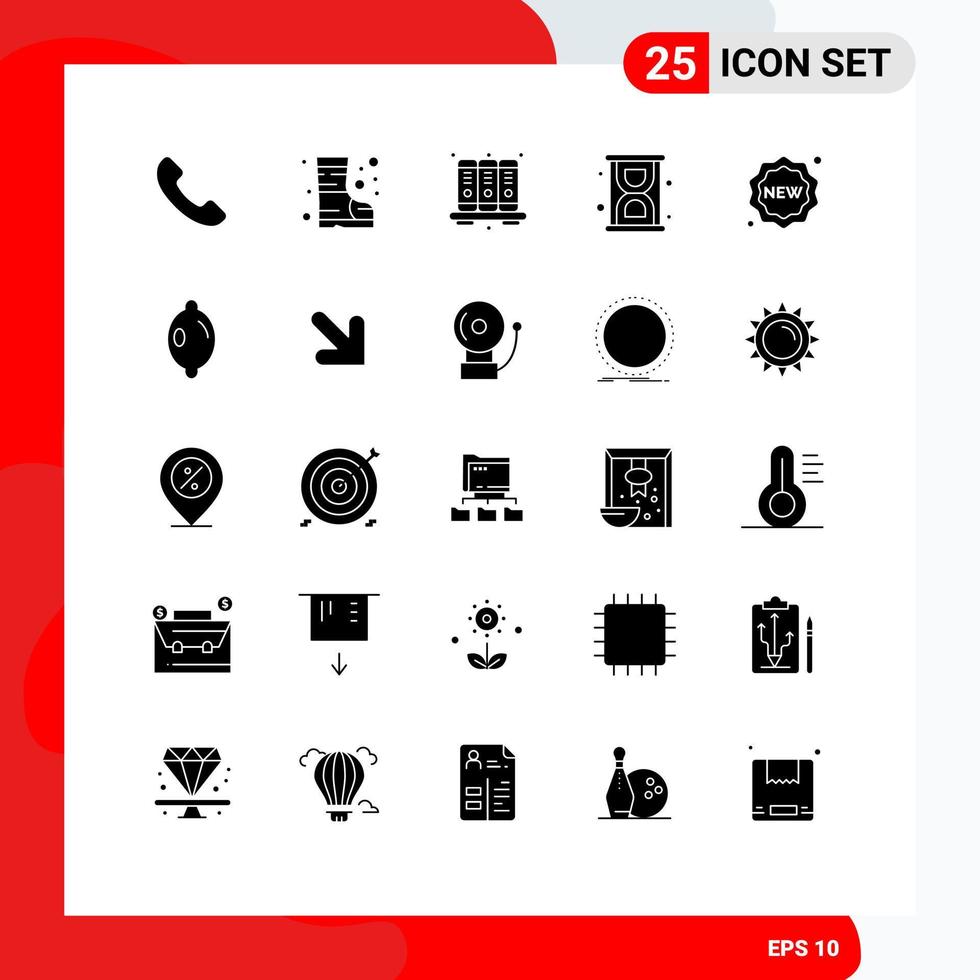 25 Universal Solid Glyph Signs Symbols of citrus new knowledge label productivity Editable Vector Design Elements