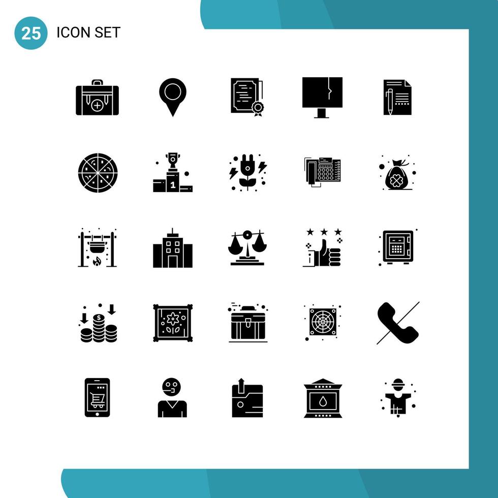 Stock Vector Icon Pack of 25 Line Signs and Symbols for virus infected pin alert stamp Editable Vector Design Elements