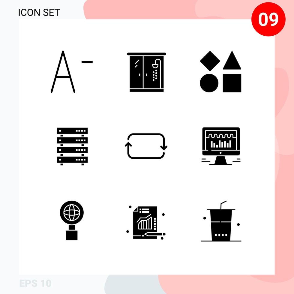 9 Creative Icons Modern Signs and Symbols of sets front toy back storage Editable Vector Design Elements