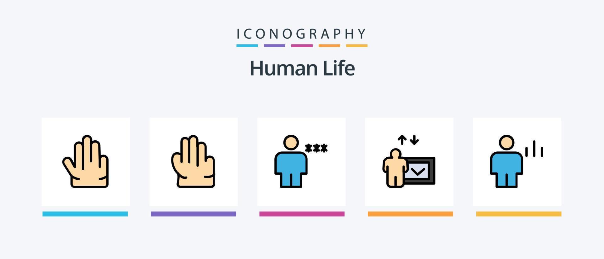 Human Line Filled 5 Icon Pack Including user. human. speech. gentleman. human. Creative Icons Design vector