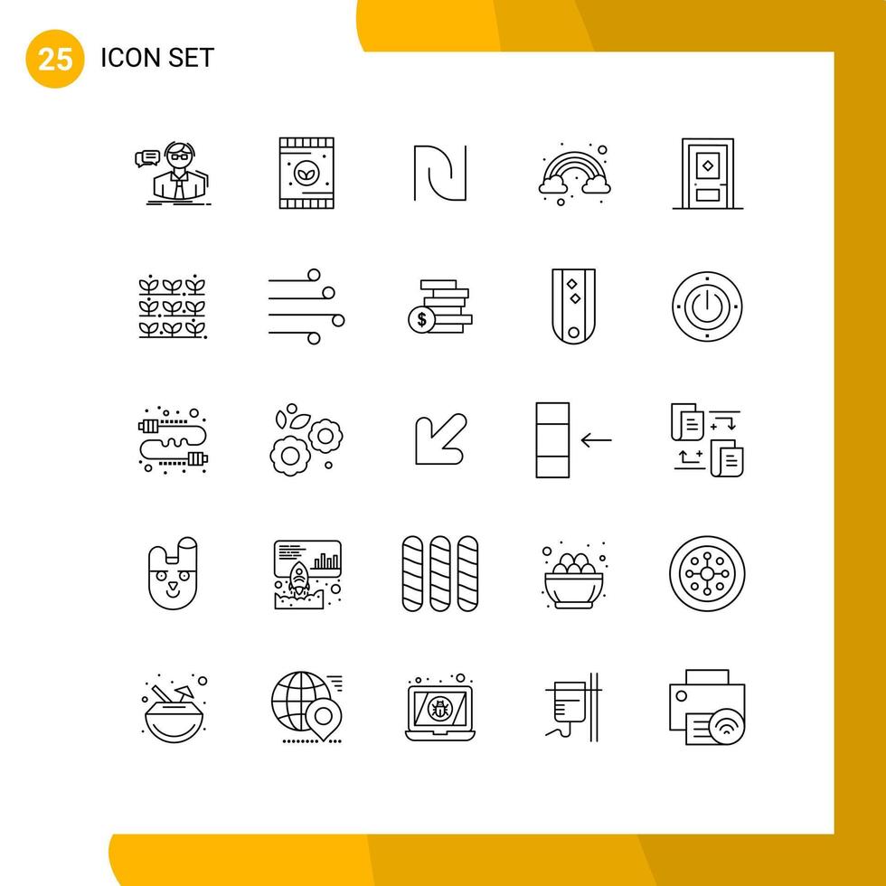 Group of 25 Modern Lines Set for build color soil rainbow israeli Editable Vector Design Elements