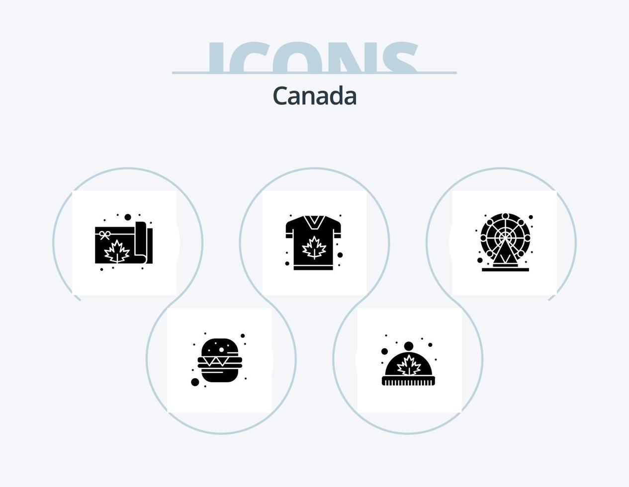 Canada Glyph Icon Pack 5 Icon Design. ferris. maple. canada. leaf. autumn vector