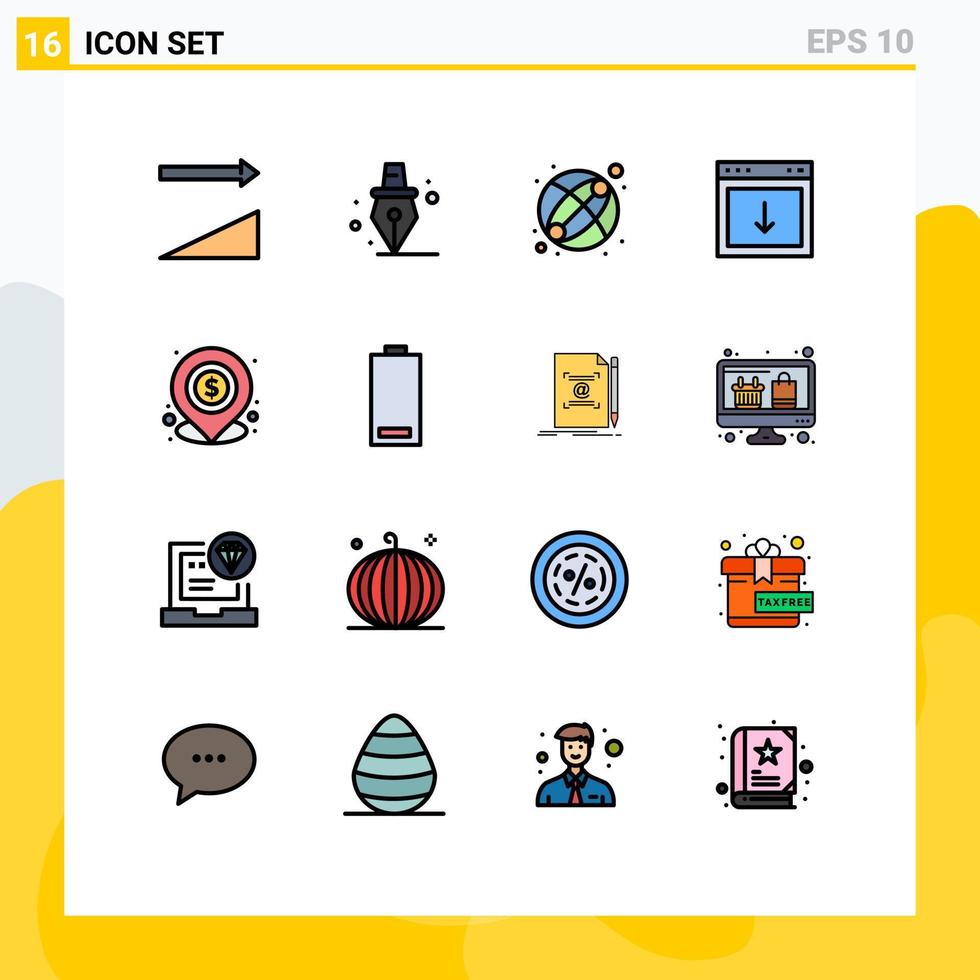 paquete de iconos de vector de stock de 16 signos y símbolos de línea para elemento de banca de juguete de préstamo local elementos de diseño de vector creativo editable