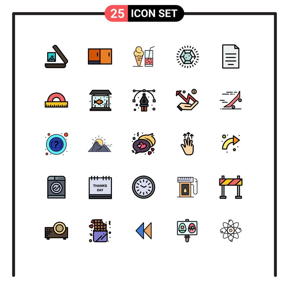 25 Creative Icons Modern Signs and Symbols of file document ice cream wedding jewelry Editable Vector Design Elements