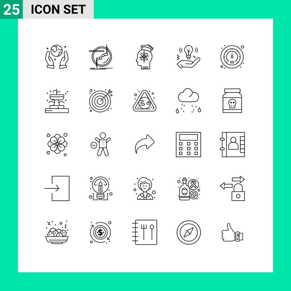 Group of 25 Lines Signs and Symbols for meter safe capability idea skill Editable Vector Design Elements