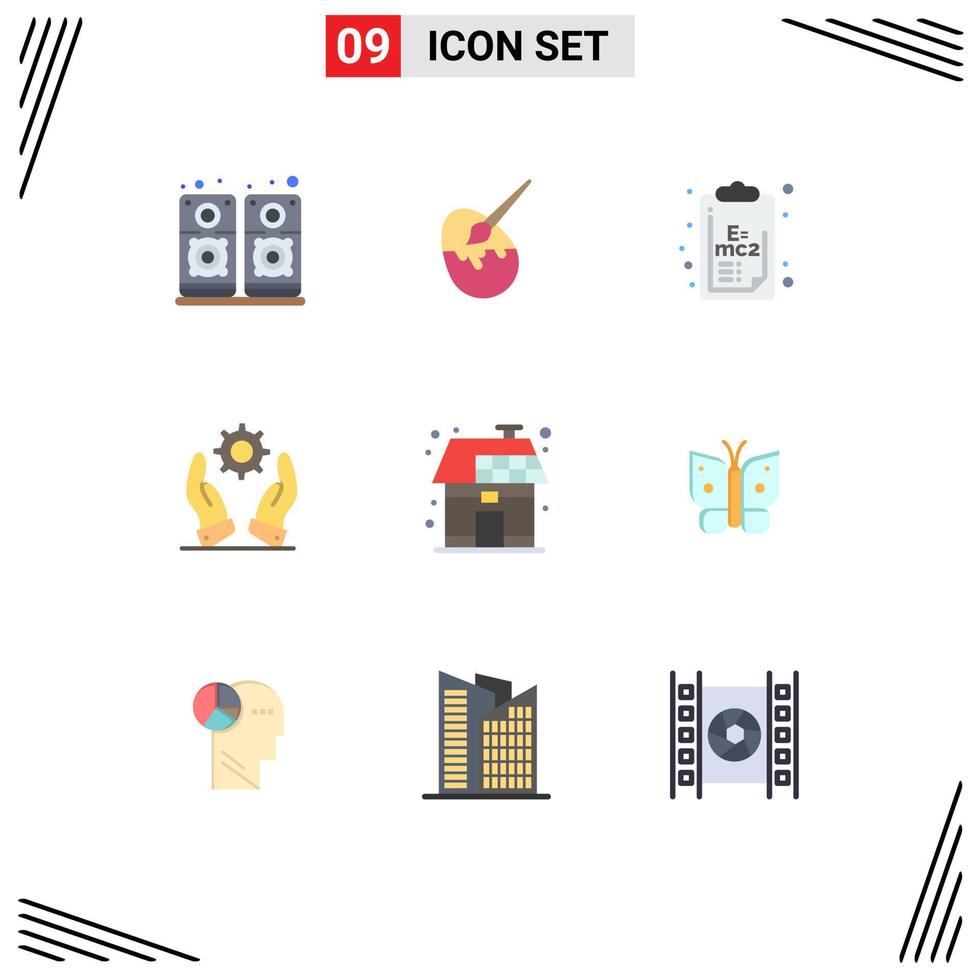 Stock Vector Icon Pack of 9 Line Signs and Symbols for house eco formula solutions development Editable Vector Design Elements