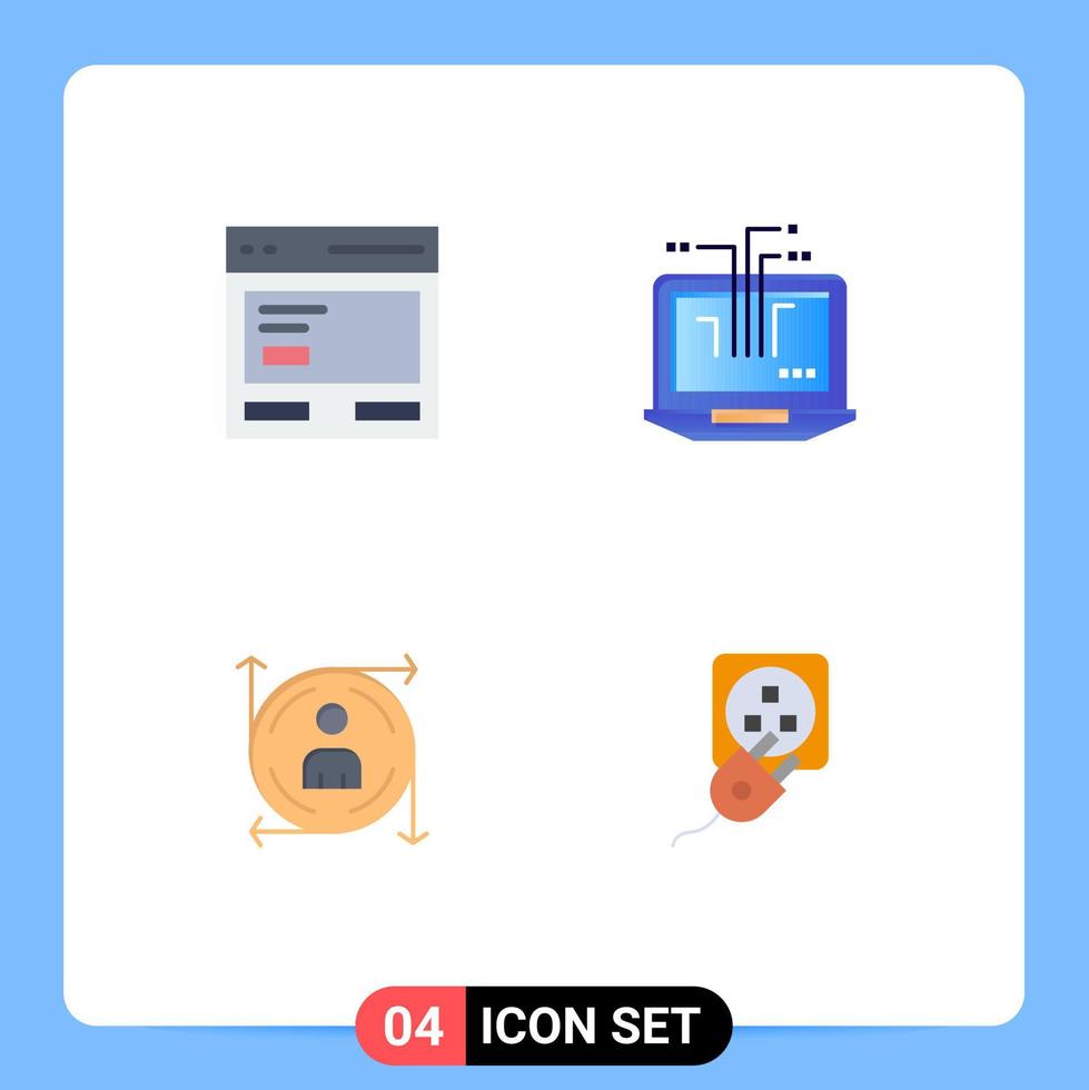 4 User Interface Flat Icon Pack of modern Signs and Symbols of action user interface network arrow Editable Vector Design Elements