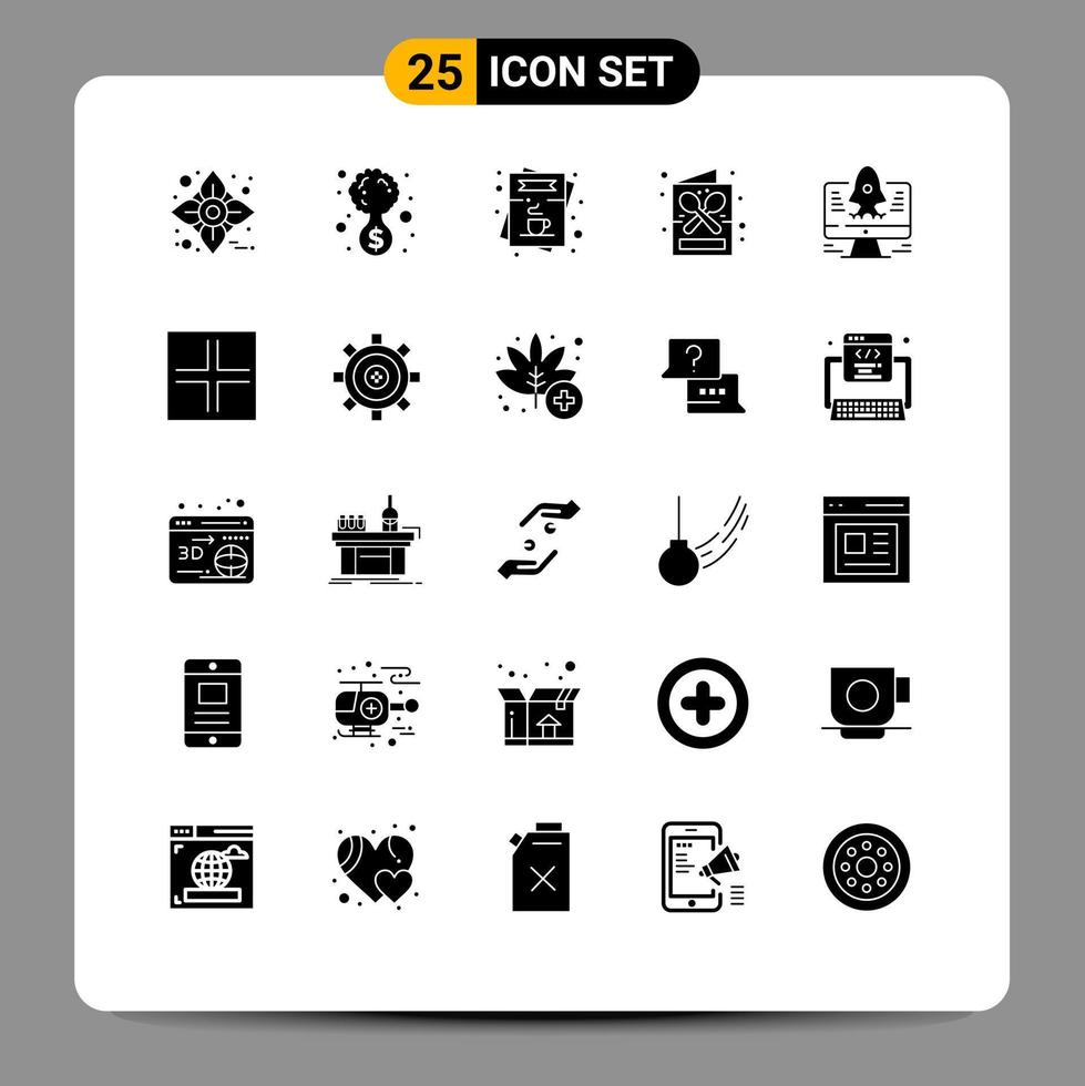 Pictogram Set of 25 Simple Solid Glyphs of shop drink cafe coffee shop order Editable Vector Design Elements