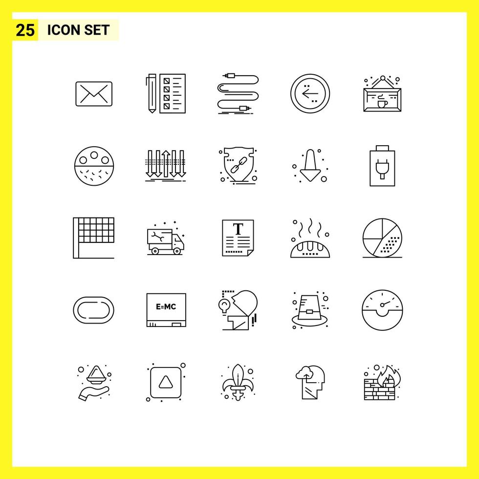 Set of 25 Vector Lines on Grid for left circle audio back wire Editable Vector Design Elements