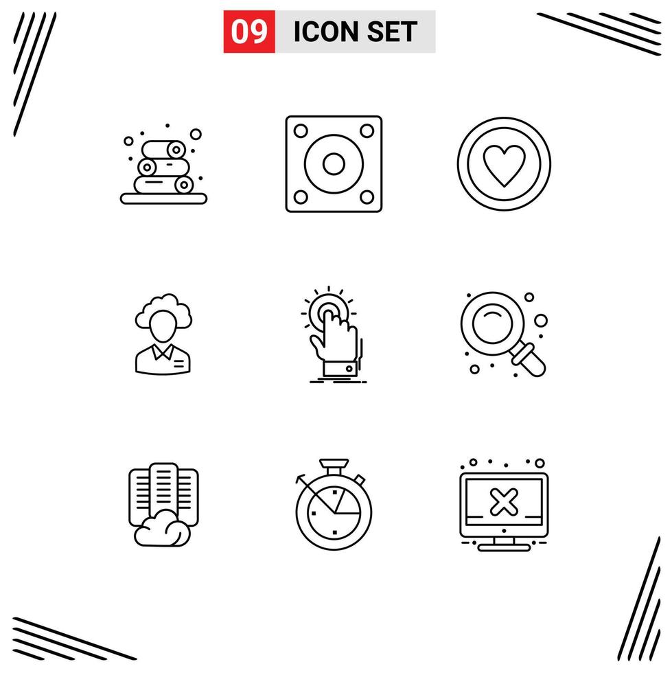 Modern Set of 9 Outlines and symbols such as resource manager love management cloud Editable Vector Design Elements