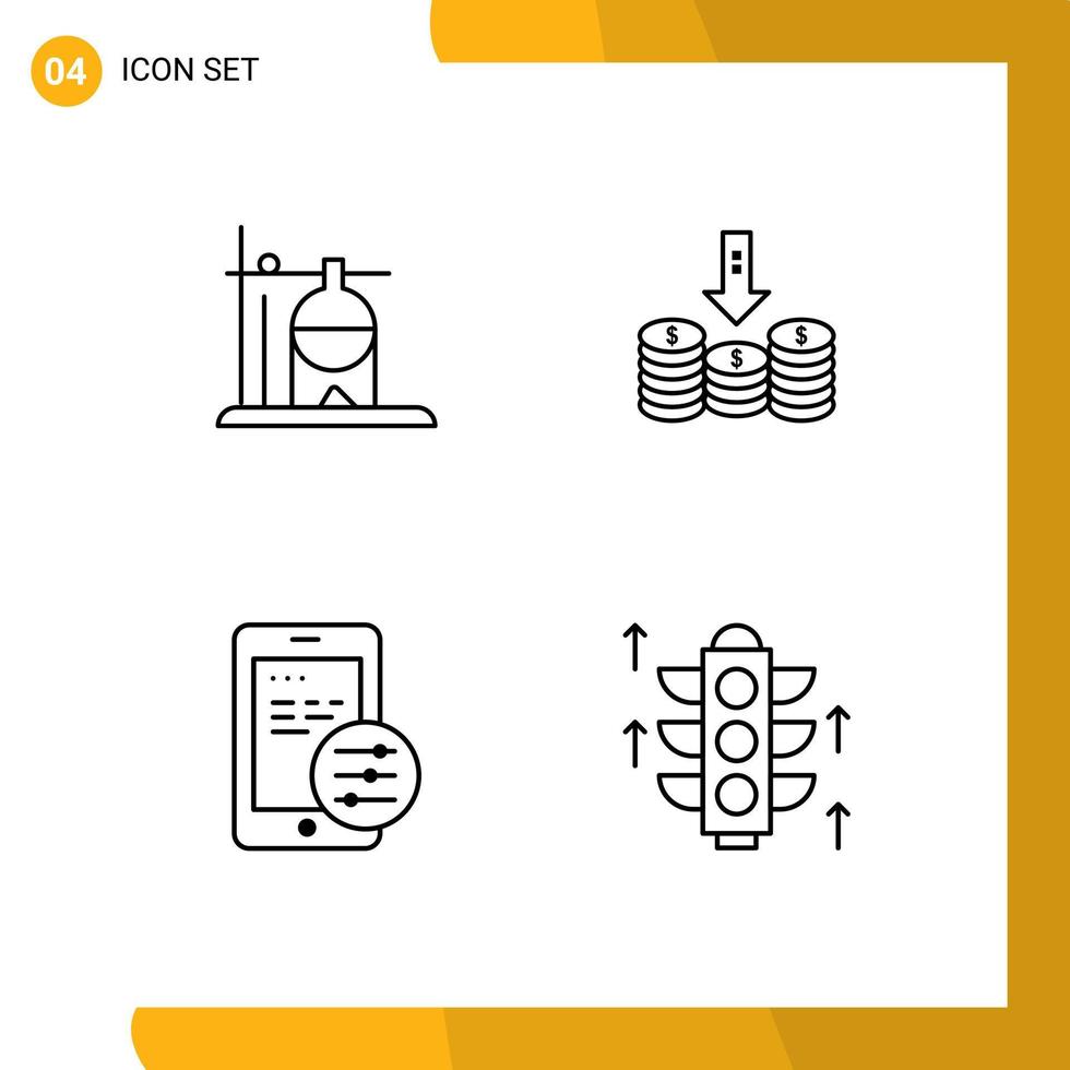 Group of 4 Filledline Flat Colors Signs and Symbols for healthcare gdpr transfusion money security Editable Vector Design Elements