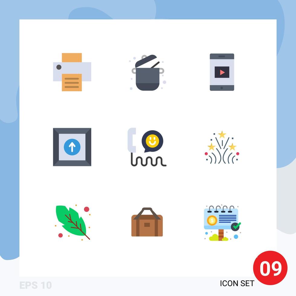 Universal Icon Symbols Group of 9 Modern Flat Colors of help communication mobile call product Editable Vector Design Elements