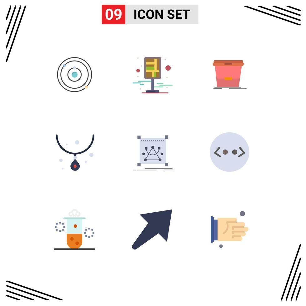 9 Creative Icons Modern Signs and Symbols of edit jewelry streets gem water Editable Vector Design Elements