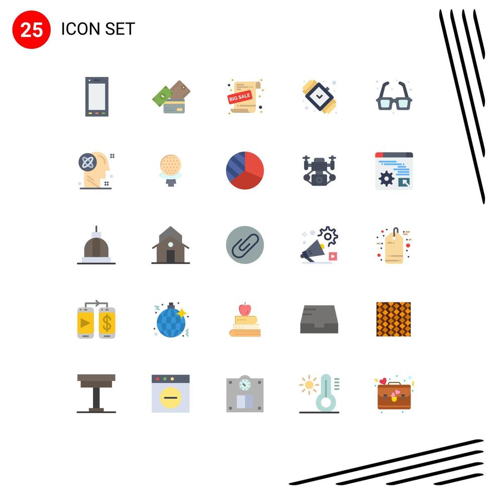 25 Universal Flat Colors Set for Web and Mobile Applications watch fashion wallet accessory sale promotion Editable Vector Design Elements