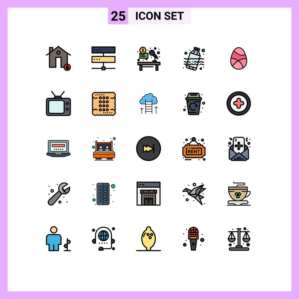 25 Creative Icons Modern Signs and Symbols of water pollution hosting job desk Editable Vector Design Elements