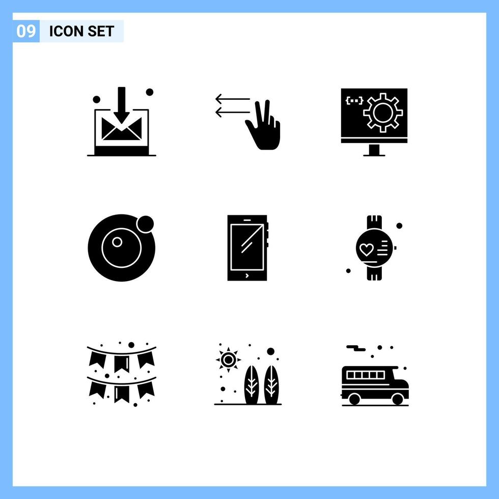 9 Creative Icons Modern Signs and Symbols of android smart phone develop phone orbit Editable Vector Design Elements