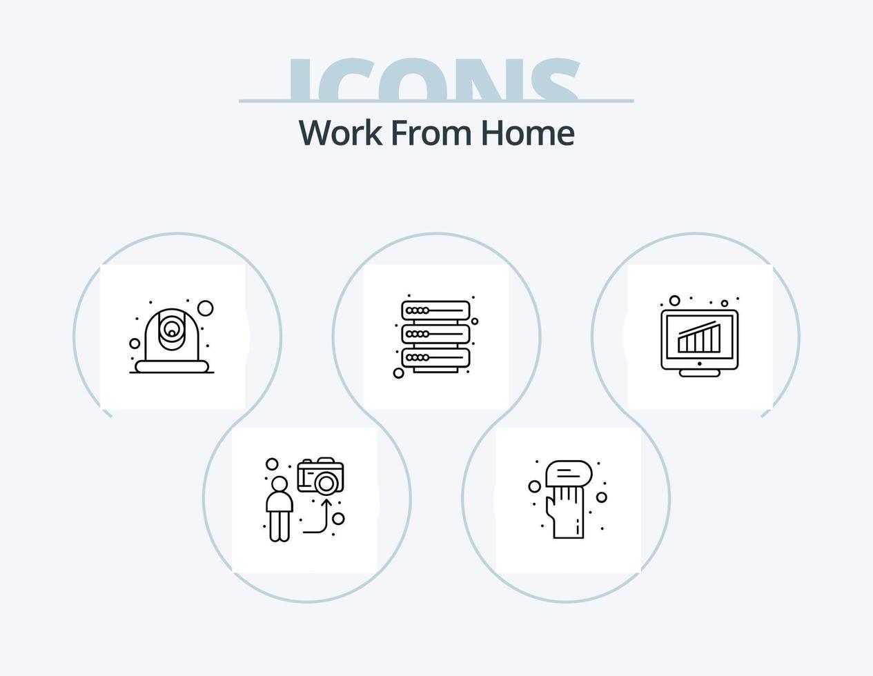Work From Home Line Icon Pack 5 Icon Design. home work. work from home. message. sofa. management vector