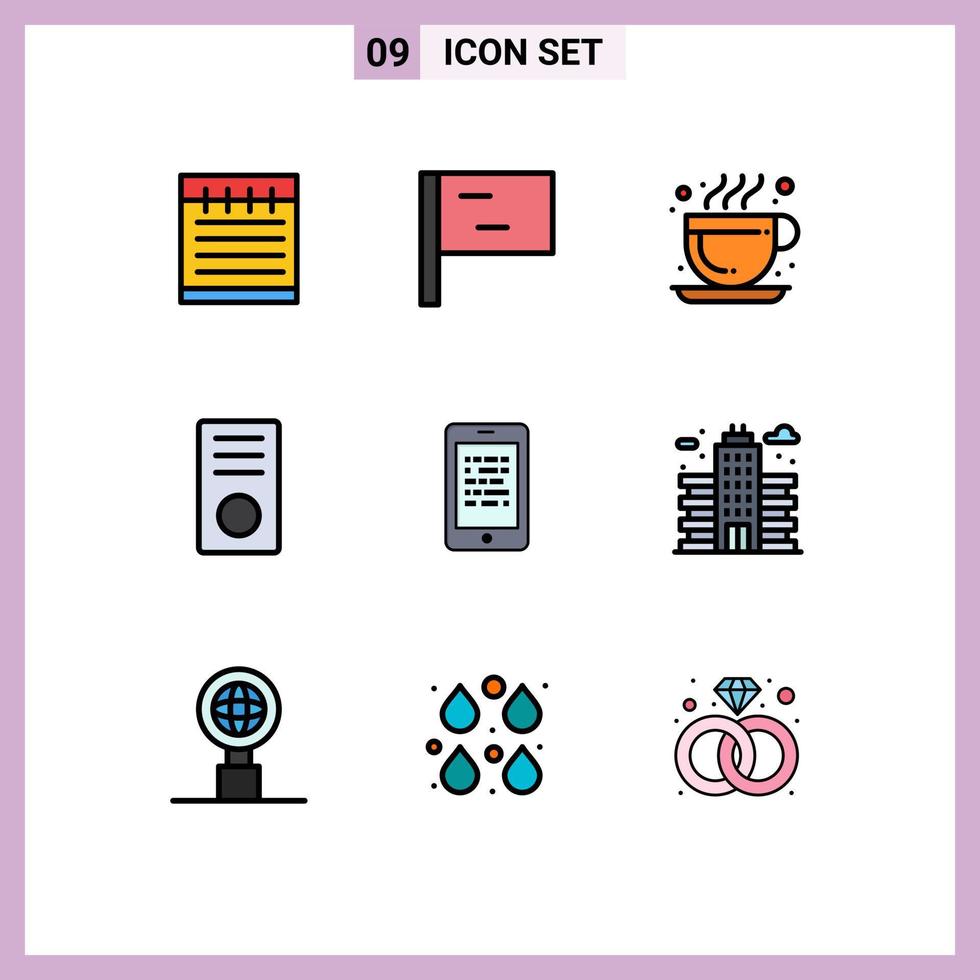 9 Creative Icons Modern Signs and Symbols of elearning data computers read hardware Editable Vector Design Elements