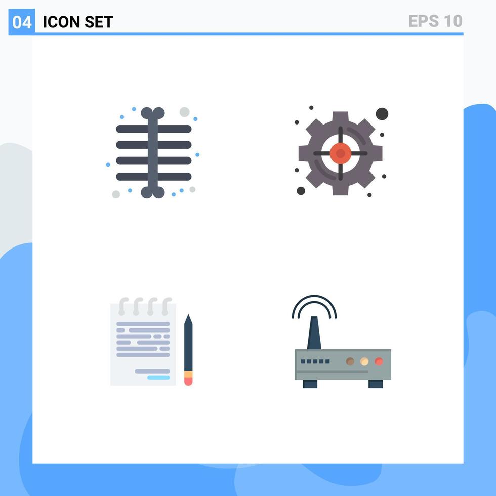 4 User Interface Flat Icon Pack of modern Signs and Symbols of chest competitive goal strategic list Editable Vector Design Elements