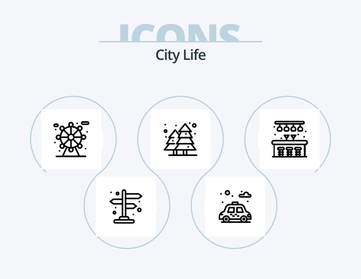 City Life Line Icon Pack 5 Icon Design. . park. park. life. hydrant vector