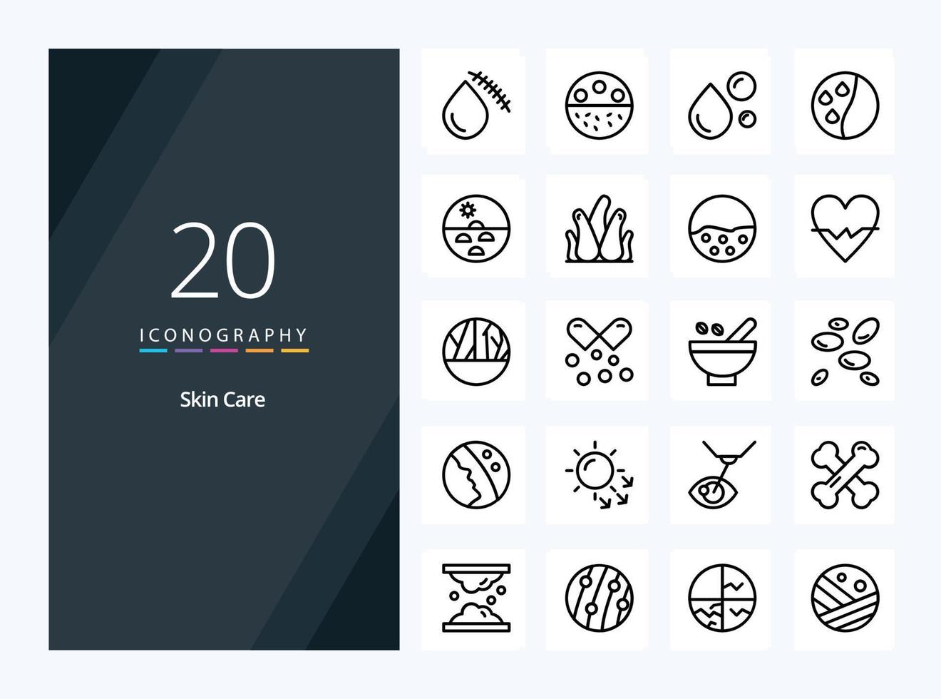 20 Skin Outline icon for presentation vector