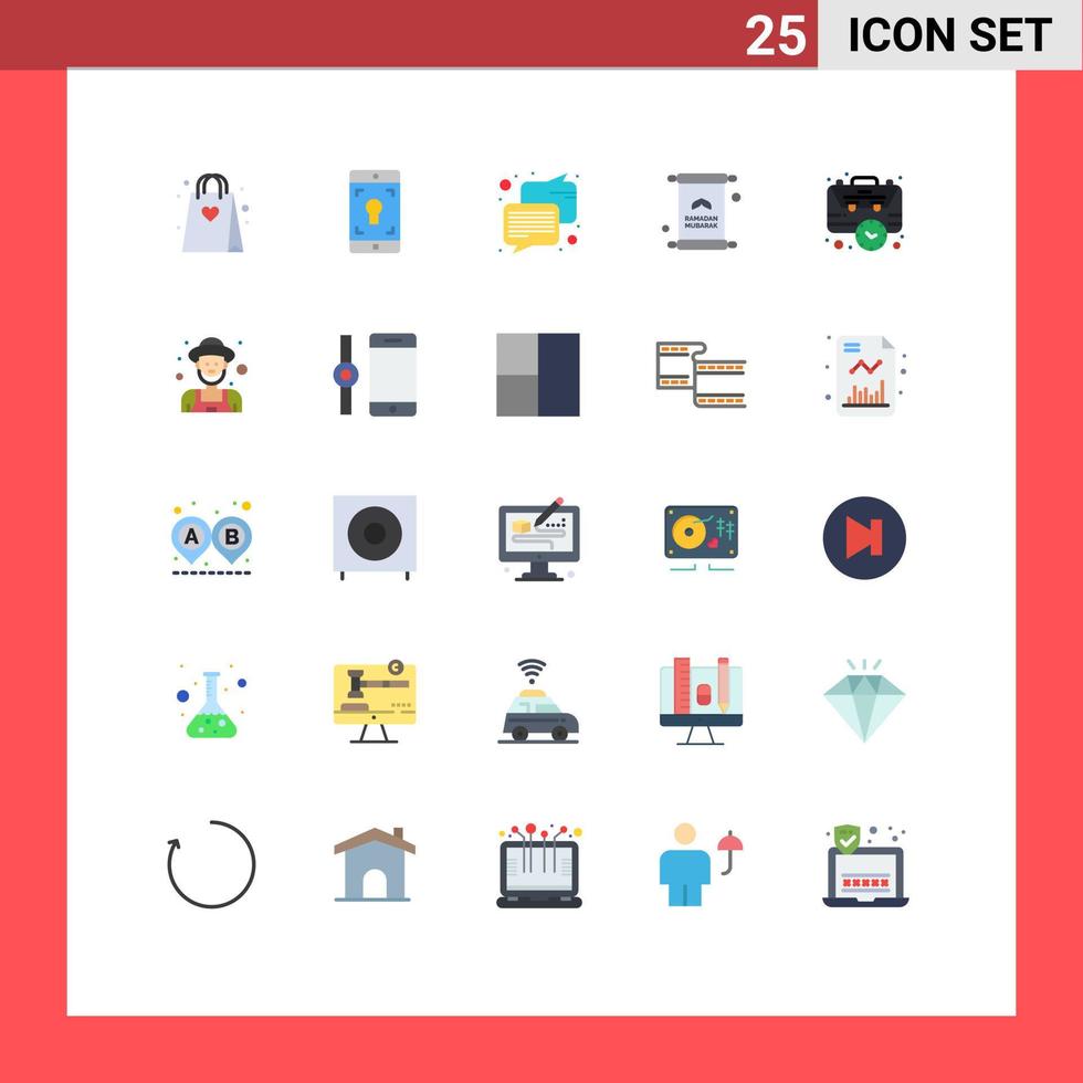 25 Creative Icons Modern Signs and Symbols of business mubarak chat ramadan invitation Editable Vector Design Elements