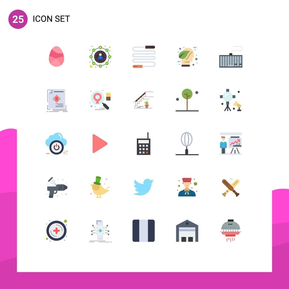 Universal Icon Symbols Group of 25 Modern Flat Colors of think environment user ecology sports Editable Vector Design Elements