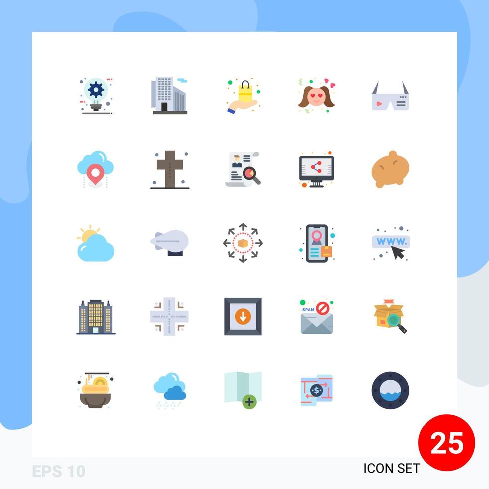 25 iconos creativos, signos y símbolos modernos de computadora, ciudad de san valentín, romance, venden elementos de diseño vectorial editables vector