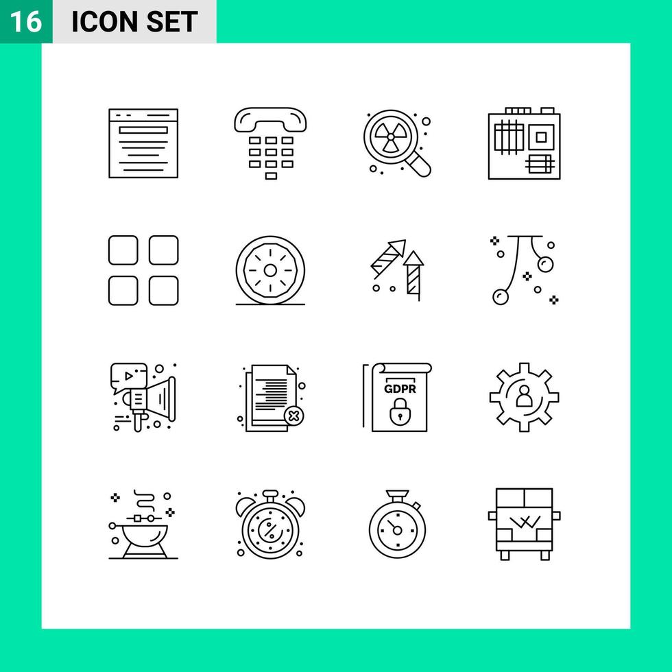 16 Outline concept for Websites Mobile and Apps calc hardware device computer waste Editable Vector Design Elements