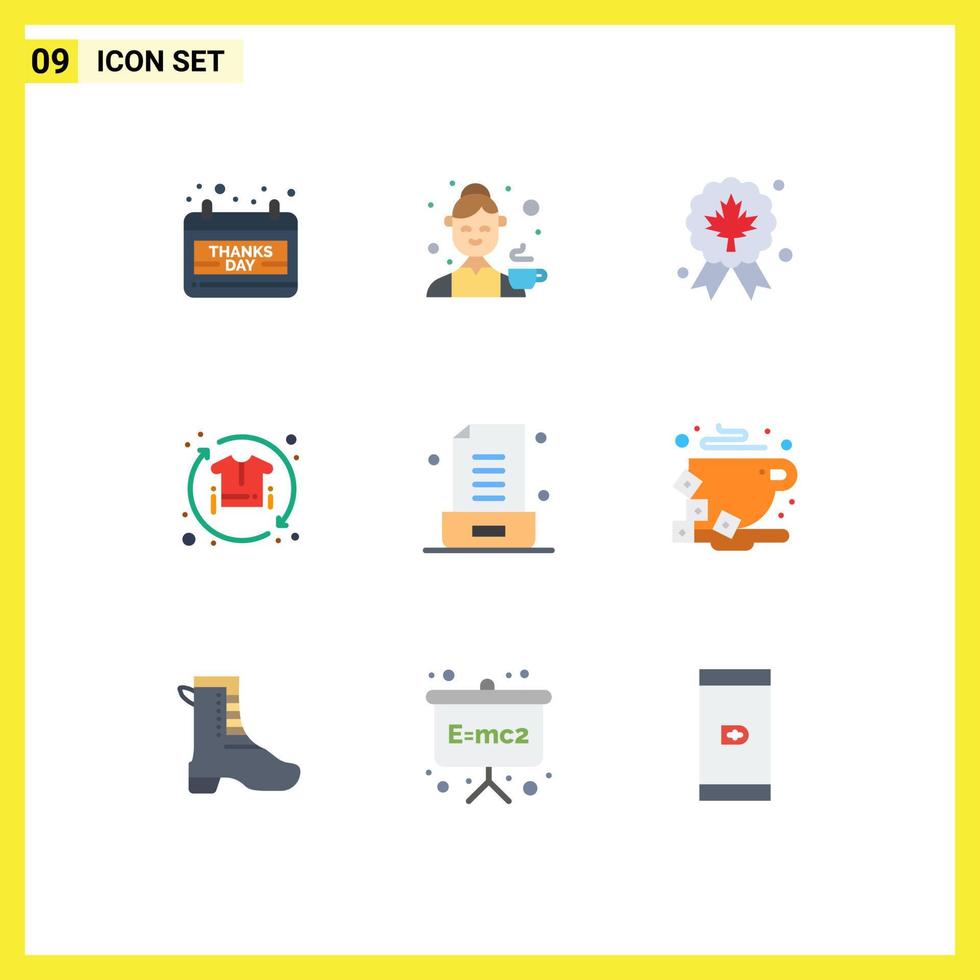 Set of 9 Modern UI Icons Symbols Signs for process sale tea promote quality Editable Vector Design Elements