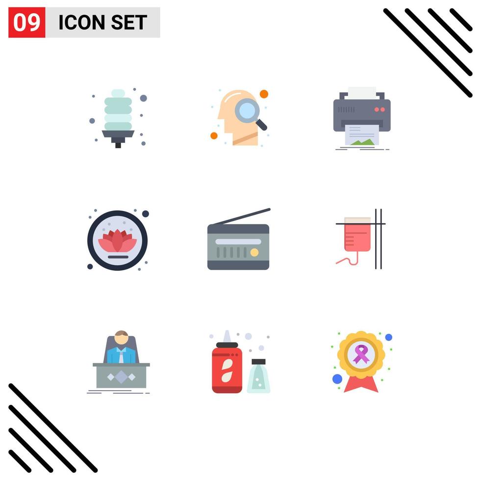 Universal Icon Symbols Group of 9 Modern Flat Colors of fm radio plant digital nature paper Editable Vector Design Elements