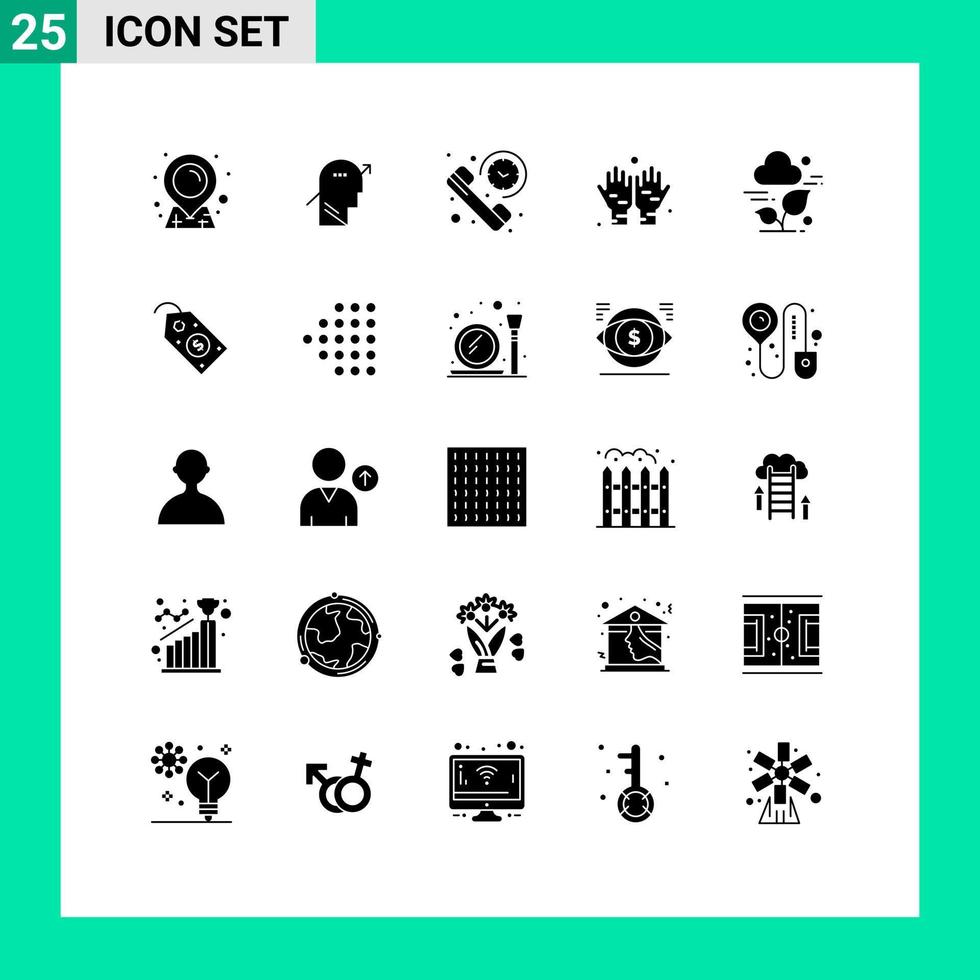 Set of 25 Modern UI Icons Symbols Signs for cloud praying call namaz time Editable Vector Design Elements