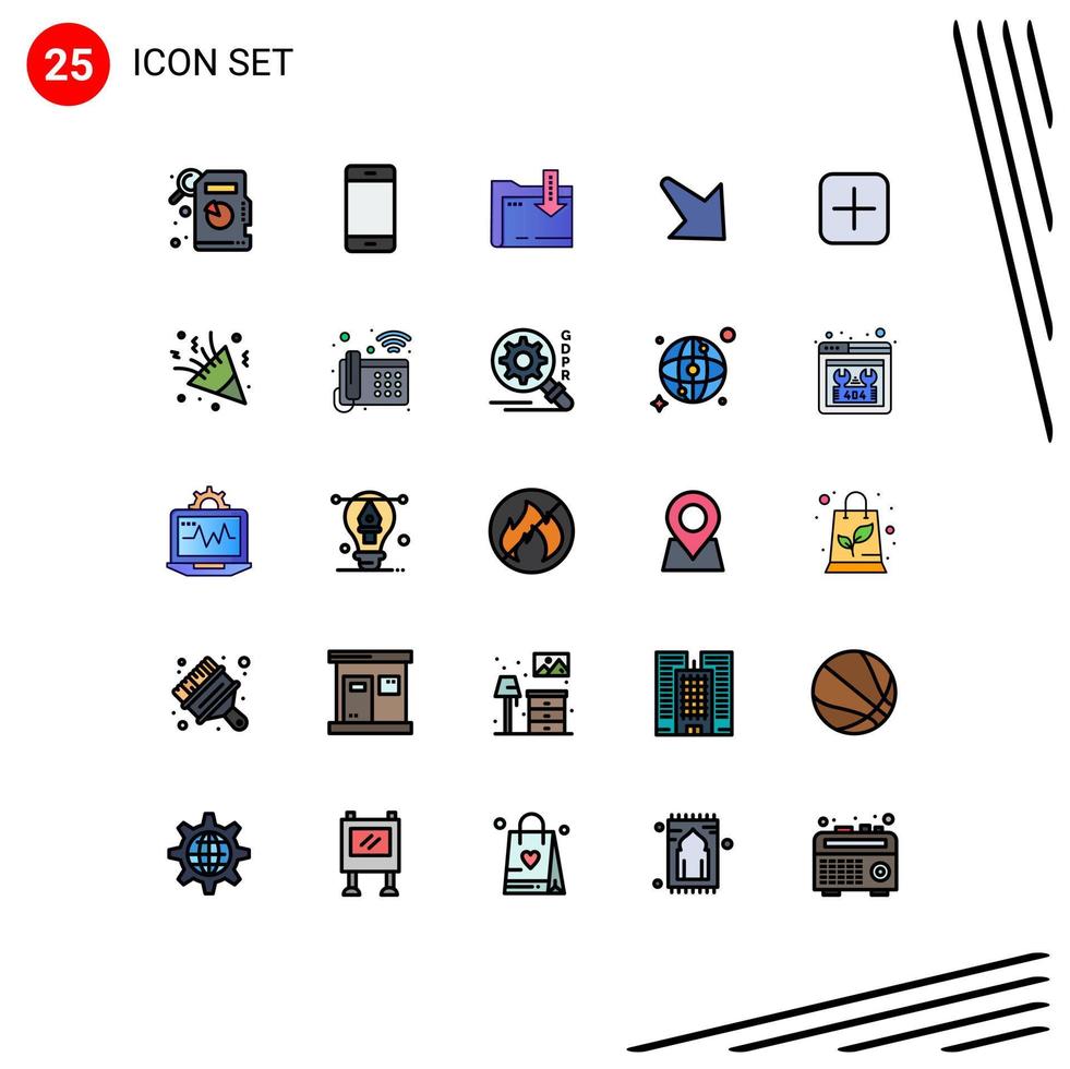 25 iconos creativos signos y símbolos modernos de carga más dawonlod instagram abajo elementos de diseño vectorial editables vector