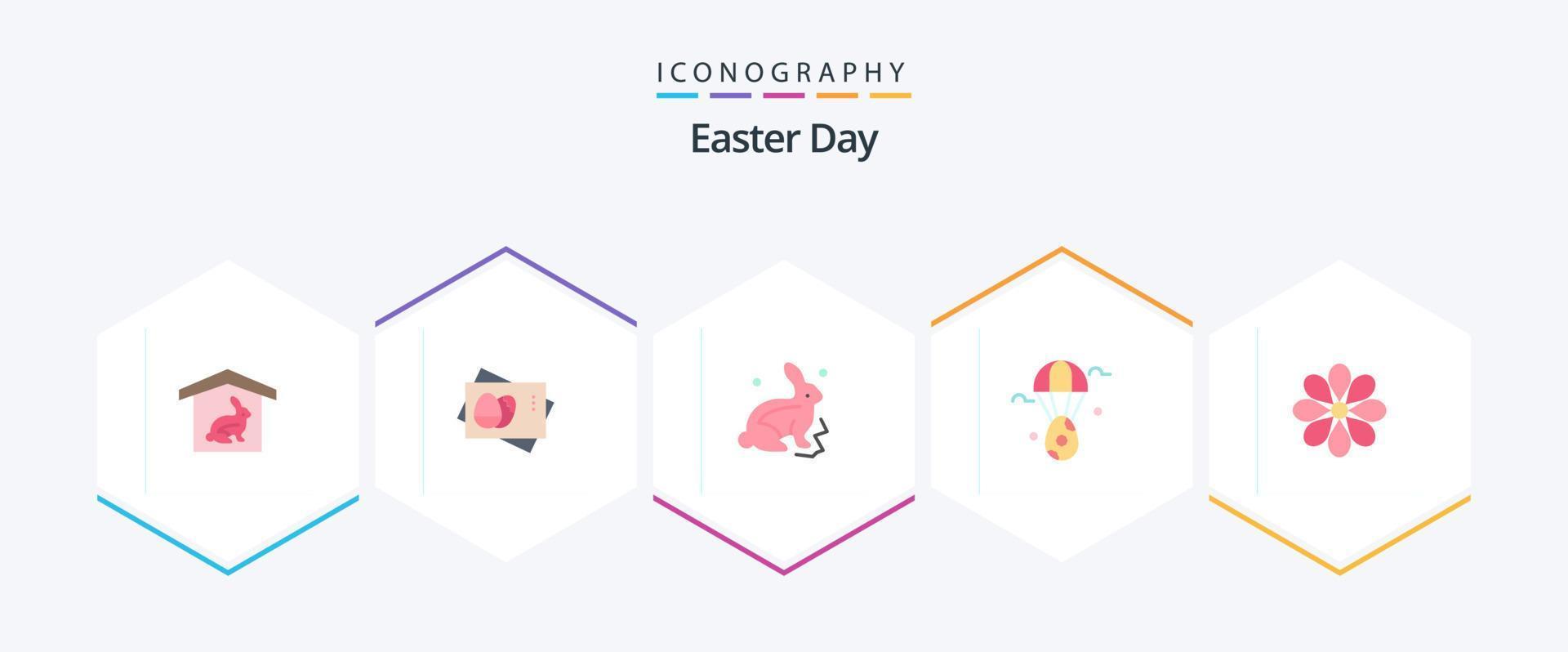 Easter 25 Flat icon pack including decoration. easter. bunny. bloon. egg vector