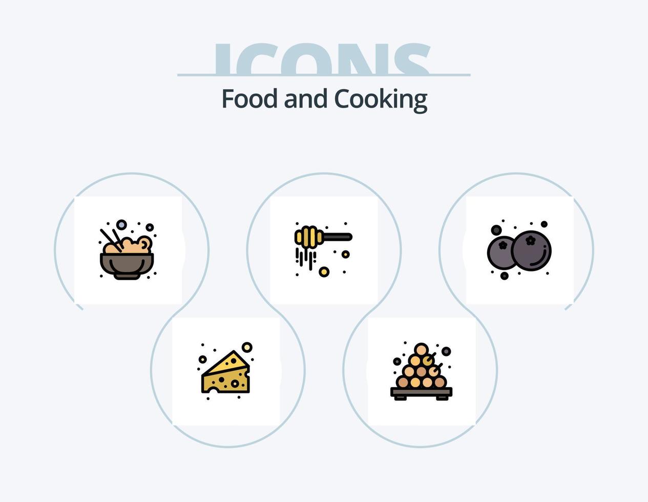 Food Line Filled Icon Pack 5 Icon Design. . tea. milk. mocha. green vector